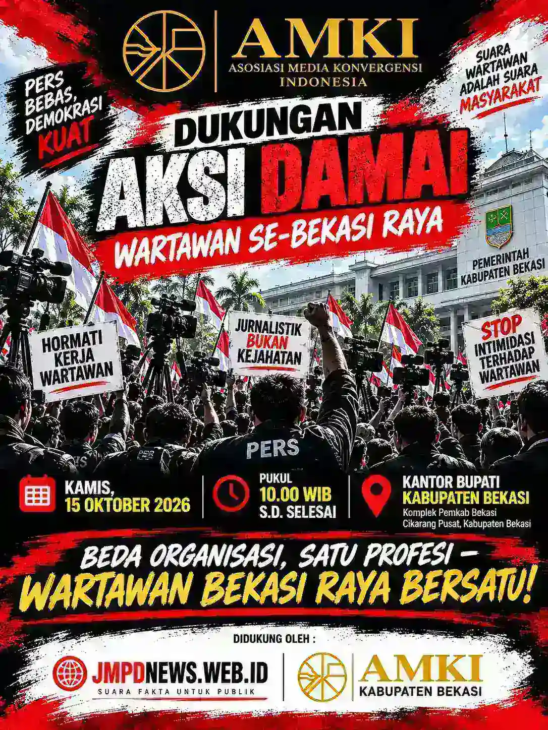 AKSI SOLIDARITAS INSAN PENGUSAHA PERS DAN JURNALIS TERHADAP KEPALA DINAS LH KABUPATEN BEKASI YANG AROGAN 