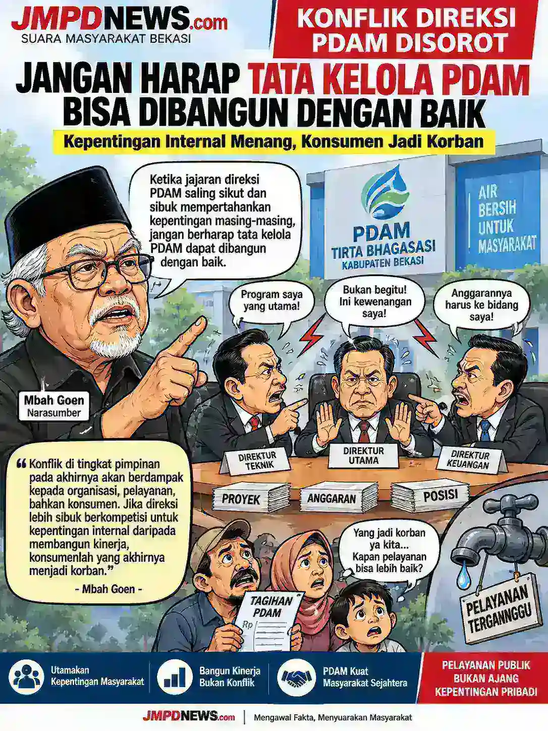 Konflik di Jajaran Direksi PDAM Disorot, Mbah Goen: Jangan Harap Tata Kelola Bisa Dibangun dengan Baik