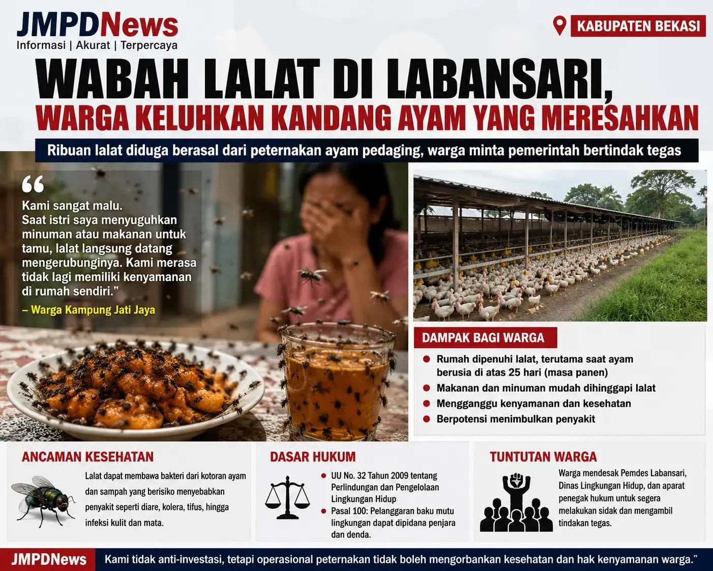 Wabah Lalat Diduga Berasal dari Kandang Ayam, Warga Labansari Minta Pemkab Bekasi Bertindak