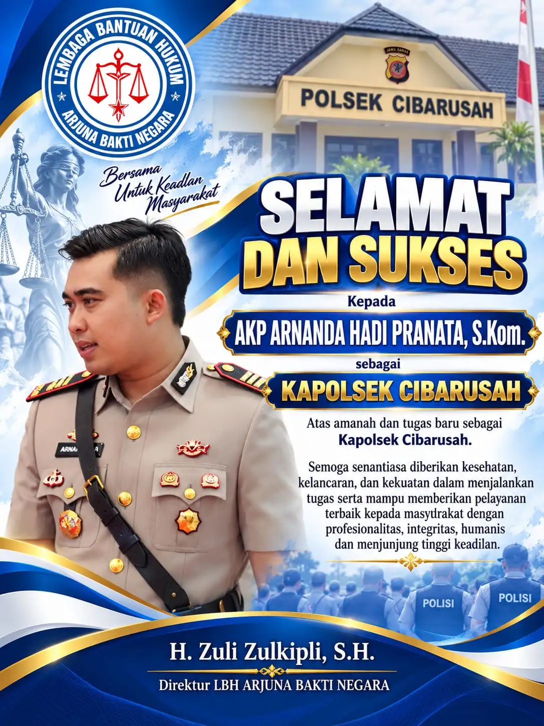 AKP Arnanda Hadi Pranata, S.Kom. Dipercaya Jabat Kapolsek Cibarusah