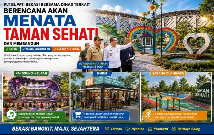 Taman Sehati Bakal Disulap Jadi Pusat UMKM dan Hiburan, Pemkab Bekasi Siapkan Konsep Ruang Publik Terpadu