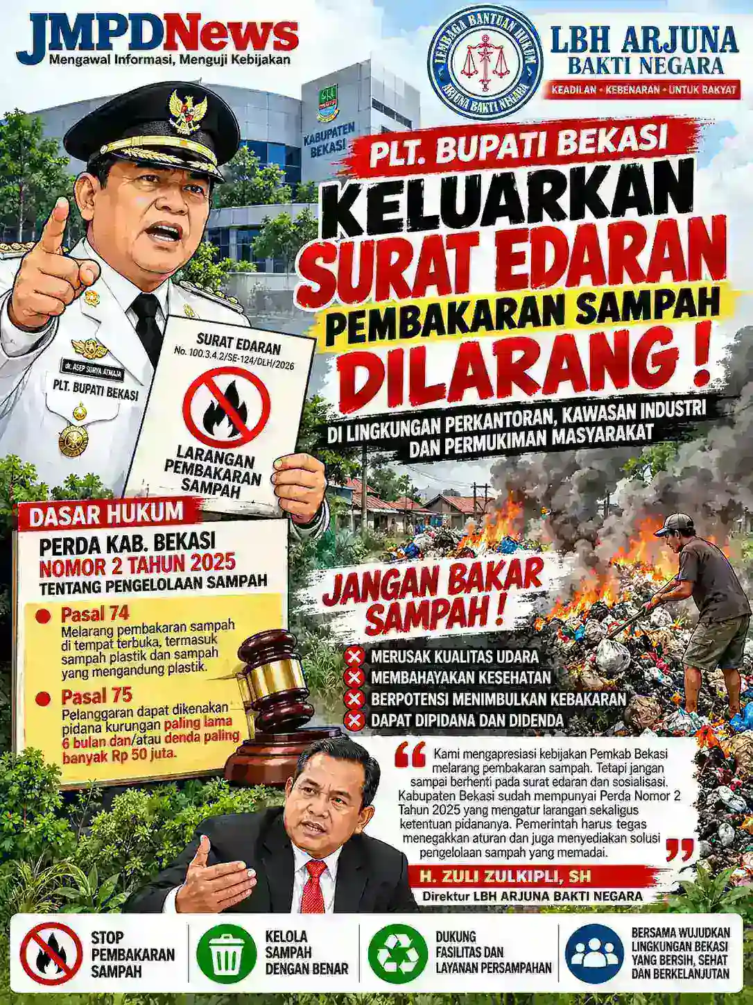Larangan Bakar Sampah di Bekasi Bukan Sekadar Imbauan, Perda Sudah Mengatur Sanksi Pidana