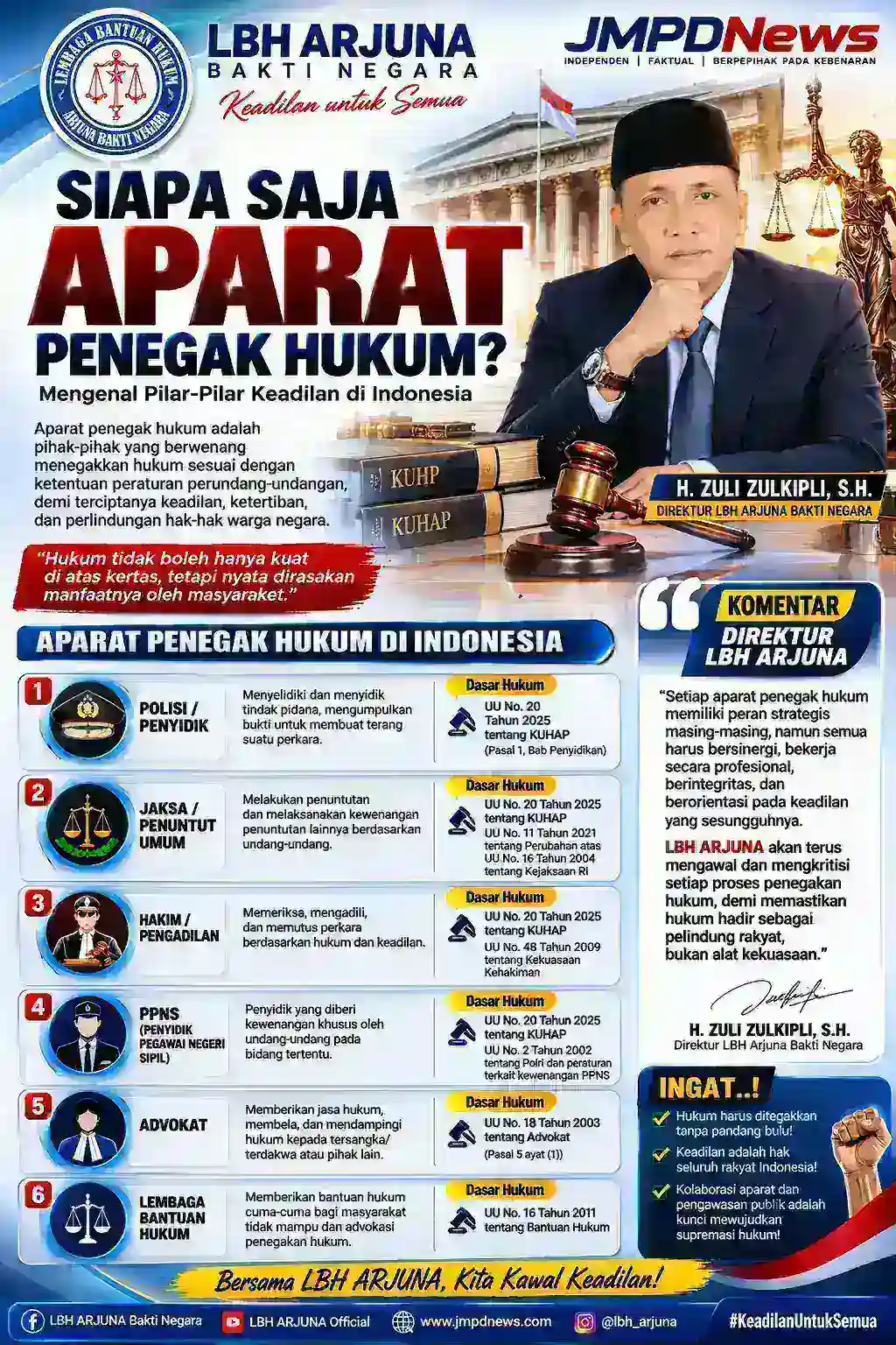 LBH ARJUNA EDUKASI PUBLIK: MENGENAL APARAT PENEGAK HUKUM DAN PERANNYA DALAM MENEGAKKAN KEADILAN