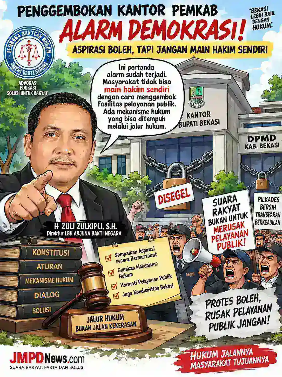 Penggembokan Kantor Pemkab Jadi Alarm, LBH Arjuna: Aspirasi Jangan Berujung Main Hakim Sendiri