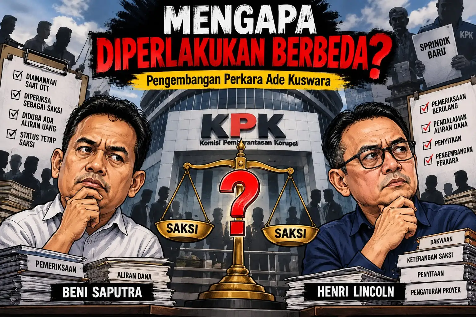 KPK Kembangkan Kasus Ade Kunang, Beni Saputra dan Henri Lincoln Jadi Sorotan: Mengapa Perlakuannya Berbeda?