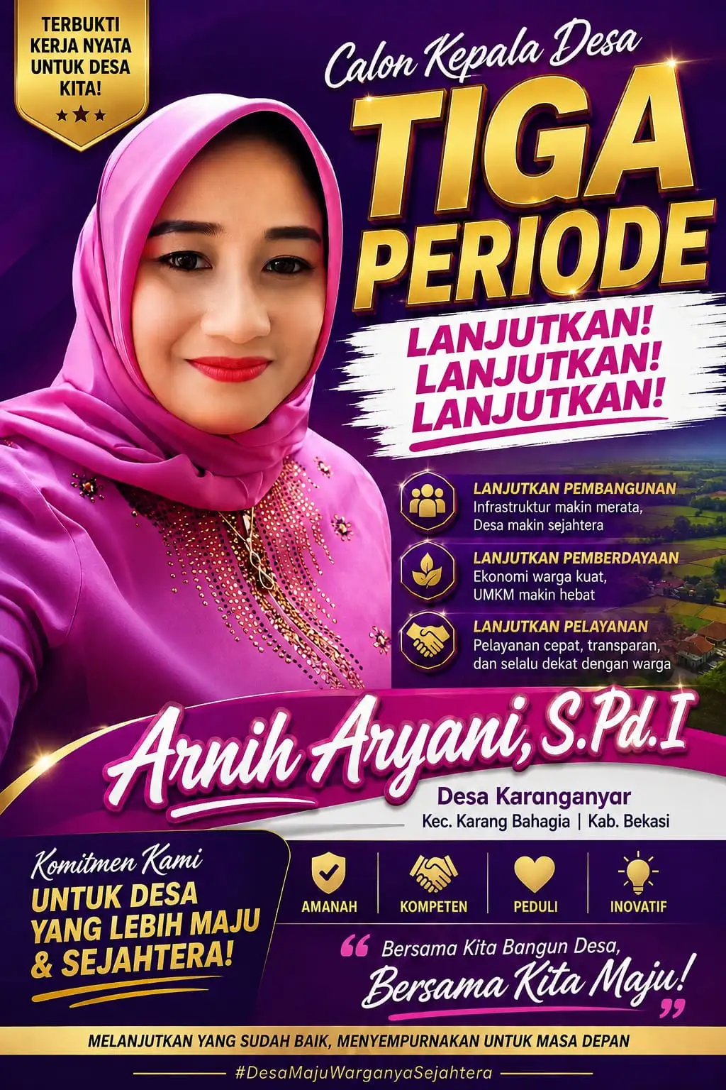 DIREKTUR LBH ARJUNA NYATAKAN DUKUNGAN PENUH UNTUK ARNIH ARYANI MAJU PILKADES KARANGANYAR