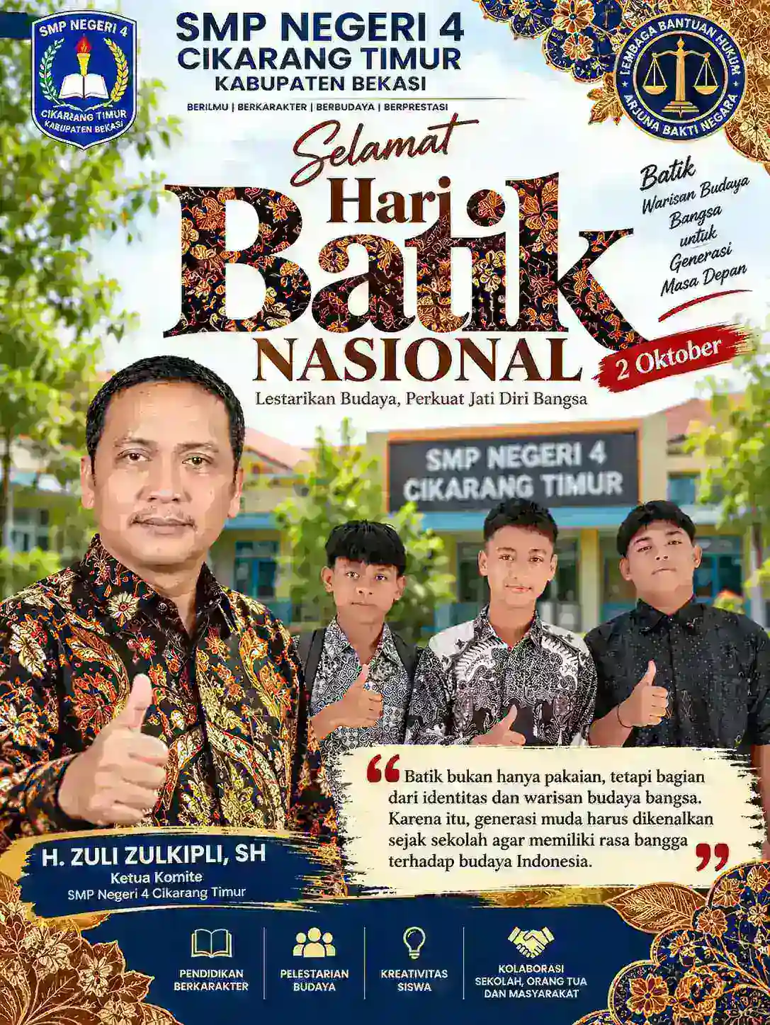 Semarak Hari Batik Nasional di SMP Negeri 4 Cikarang Timur, Siswa Diajak Cintai Warisan Budaya