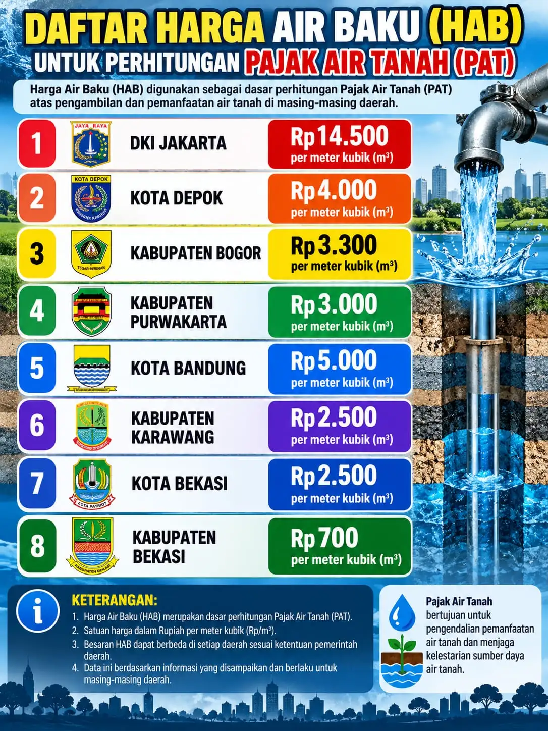 HAB Kabupaten Bekasi Hanya Rp700 per Meter Kubik, Potensi Pajak Air Tanah Pengusaha Perlu Dievaluasi