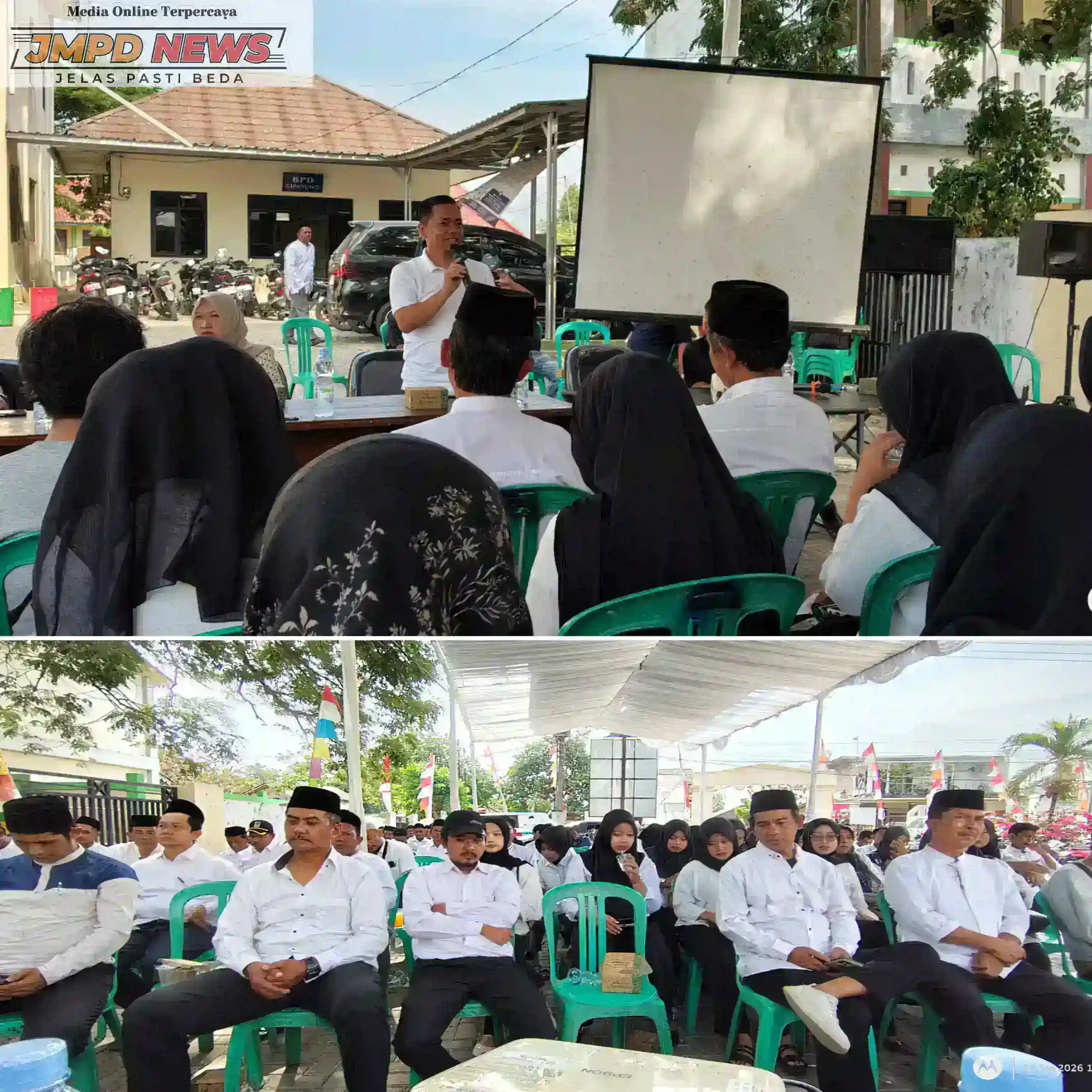 180 Anggota KPPS Desa Cipayung Resmi Dilantik, Ketua KPU Kabupaten Bekasi Hadir Berikan Arahan