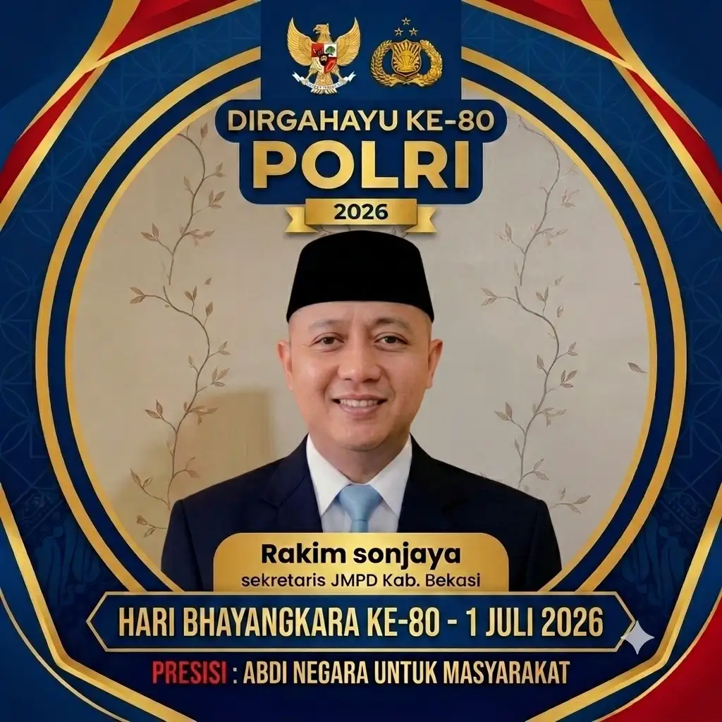 Sekretaris Jaringan Masyarakat Peduli Demokrasi (JMPD) Kabupaten Bekasi Sampaikan Ucapan Selamat Dirgahayu Polri ke-80