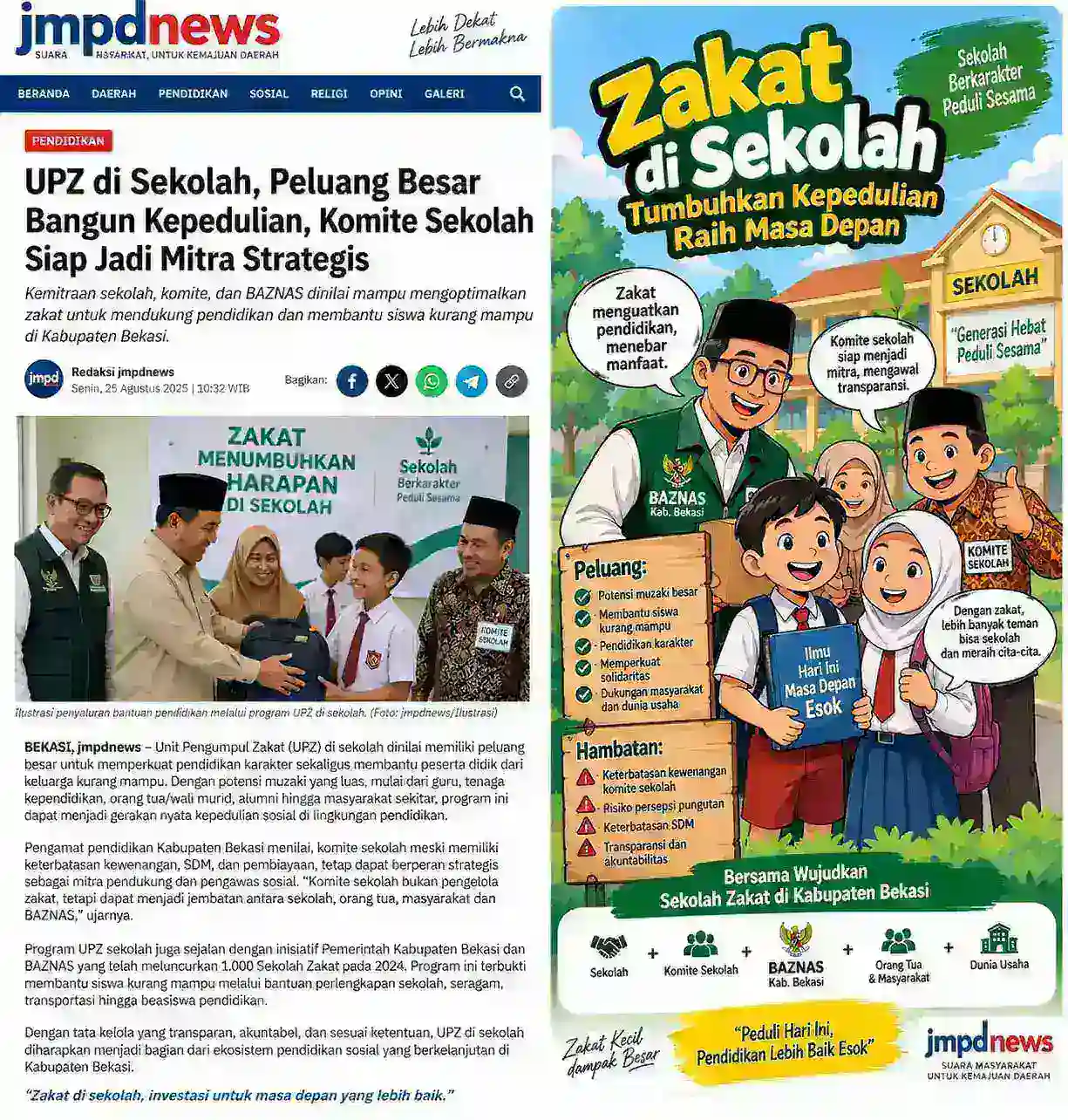 UPZ di Sekolah, Peluang Besar Bangun Kepedulian dan Bantu Siswa Kurang Mampu
