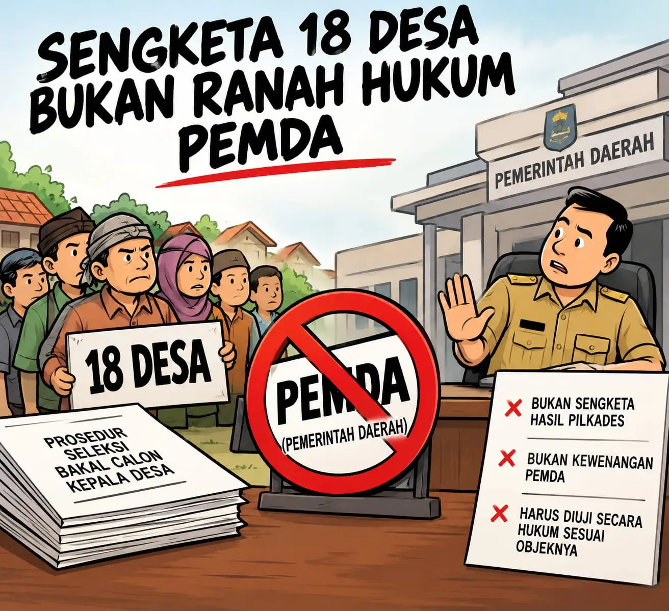SENGKETA PROSEDUR PILKADES 18 DESA BUKAN SENGKETA HASIL