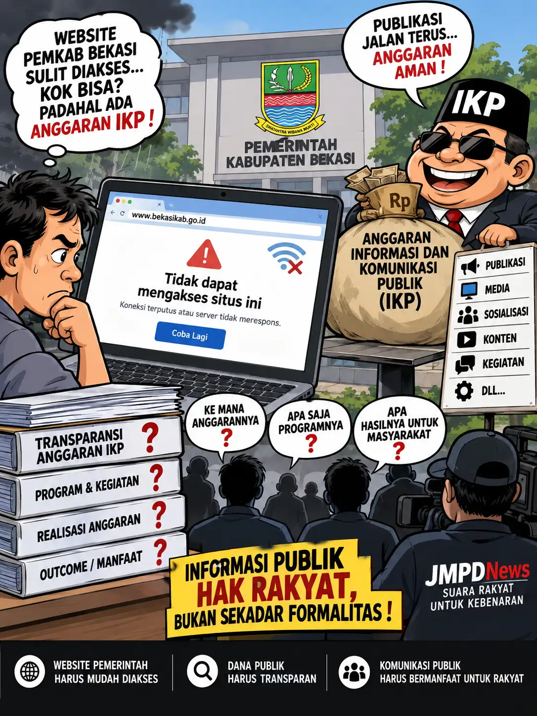 Website Pemkab Bekasi Sulit Diakses, Anggaran IKP Dipertanyakan