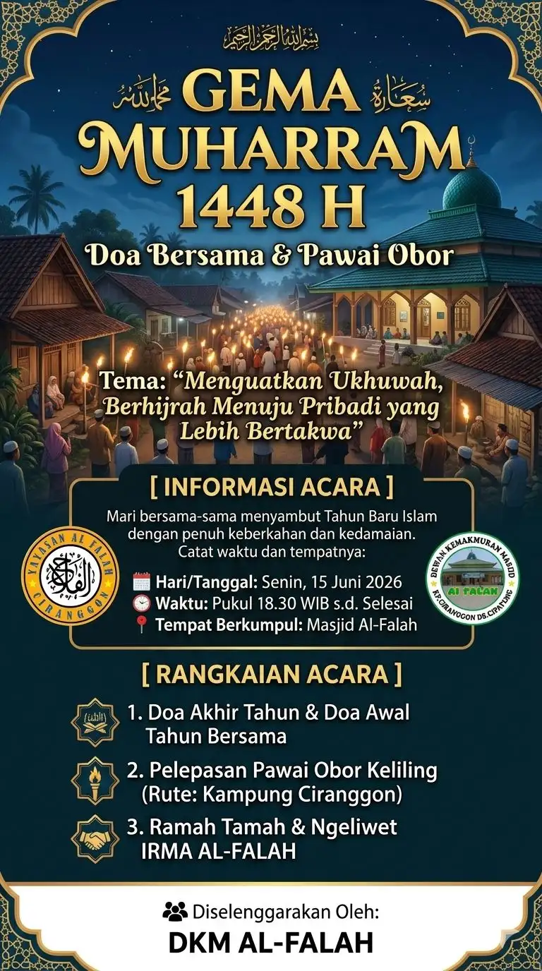 Gema Muharram 1448 H, Warga Kampung Ciranggon Gelar Doa Bersama dan Pawai Obor Sambut Tahun Baru Islam