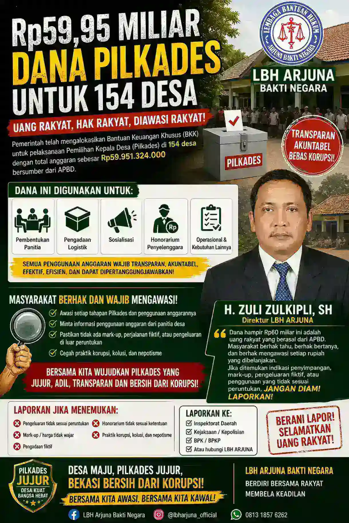 Rp59,95 Miliar Dana Pilkades Digelontorkan, Masyarakat Diminta Awasi Penggunaannya