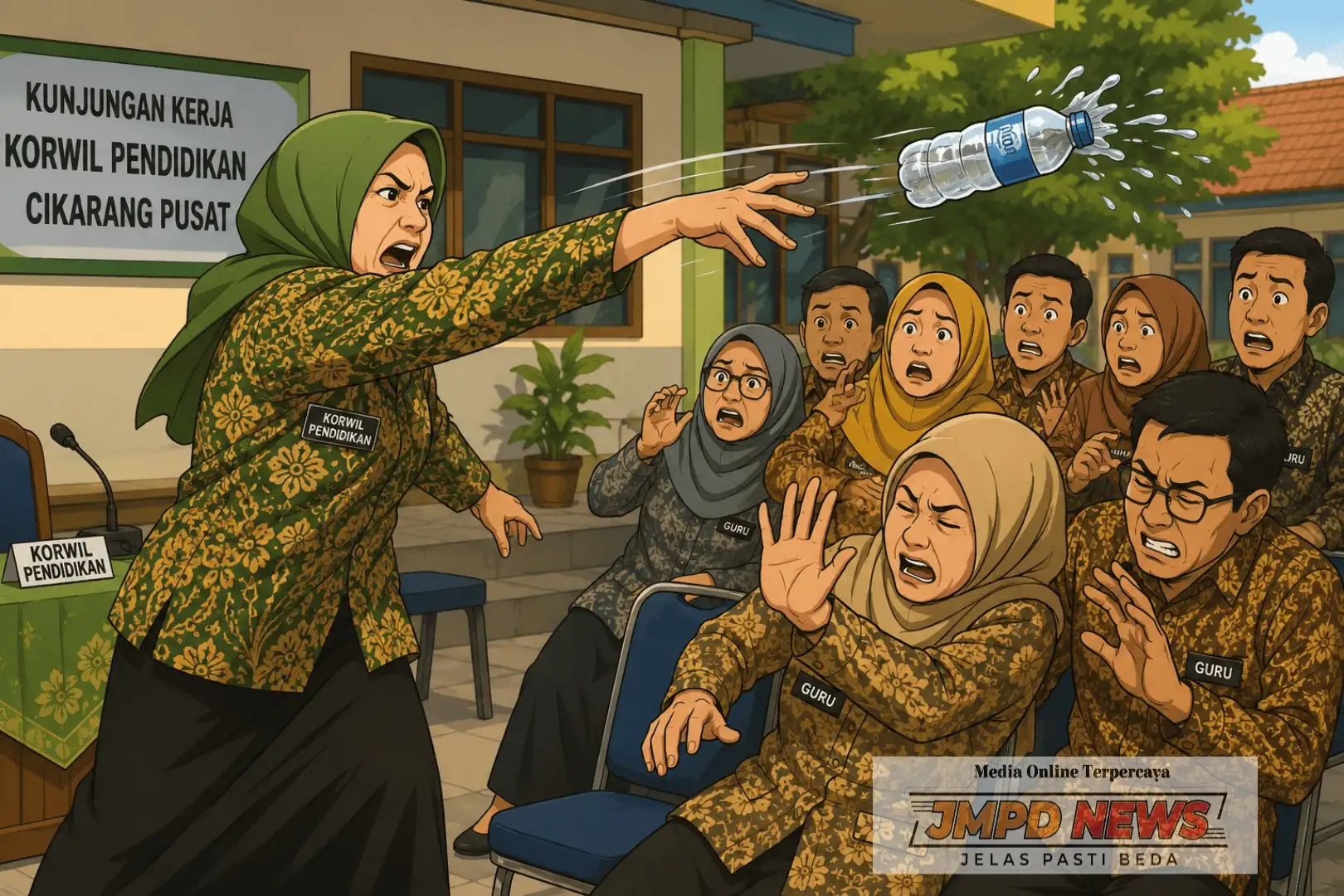 Insiden Dugaan Pelemparan Botol Air Mineral oleh oknum Korwil Pendidikan Cikarang Pusat Tuai Sorotan