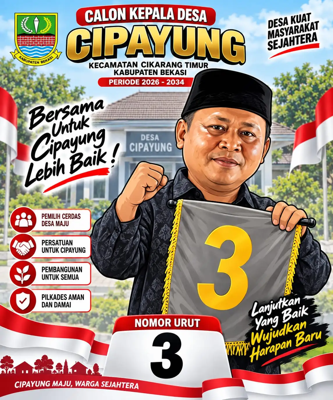 Kampanye Nomor Urut 3 Siman Sagita di Cipayung: Bawa Semangat “Cipayung Guyub”